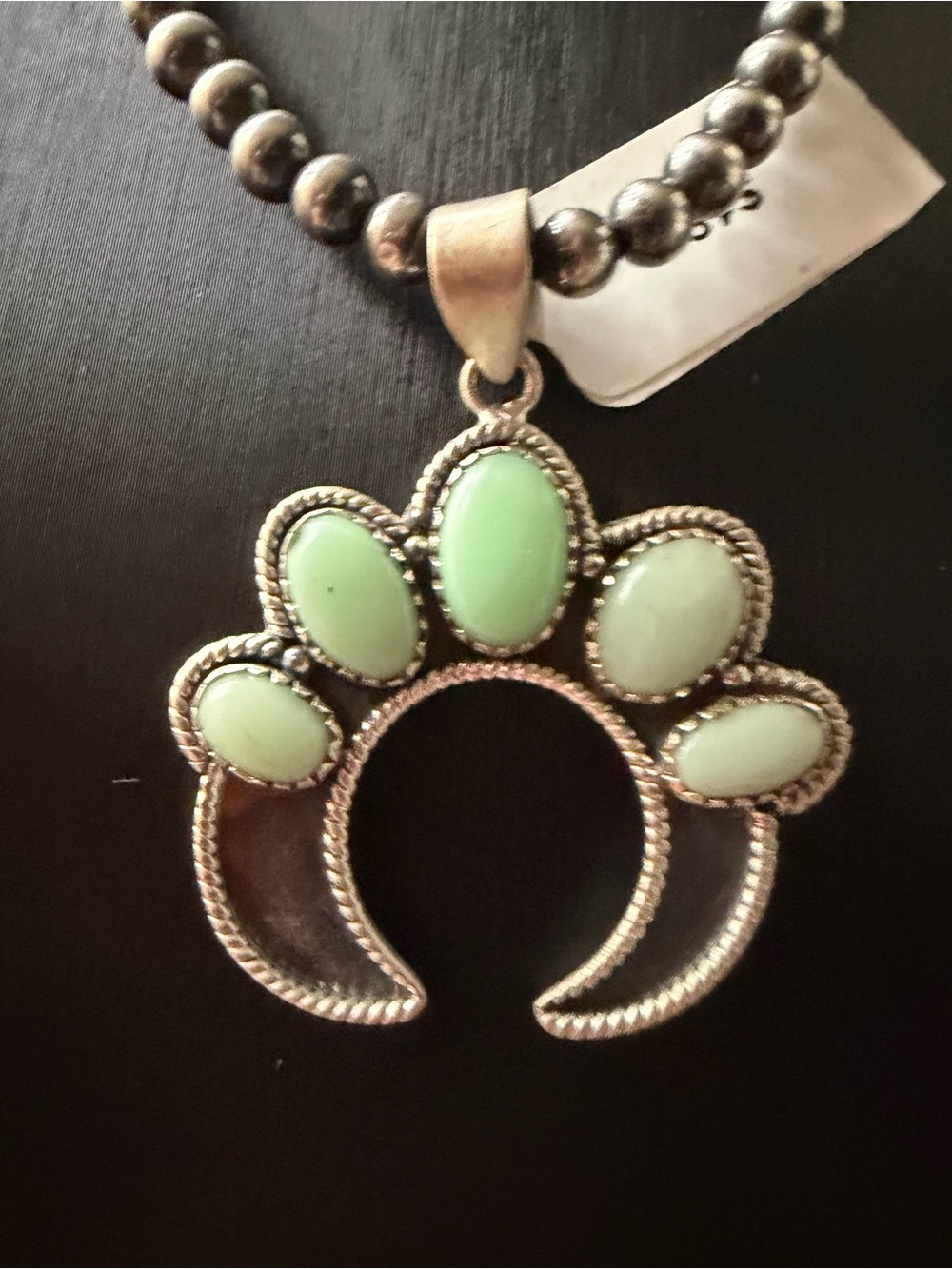 Sterling Silver Naja Pendant with Paloma Green Stone Accents